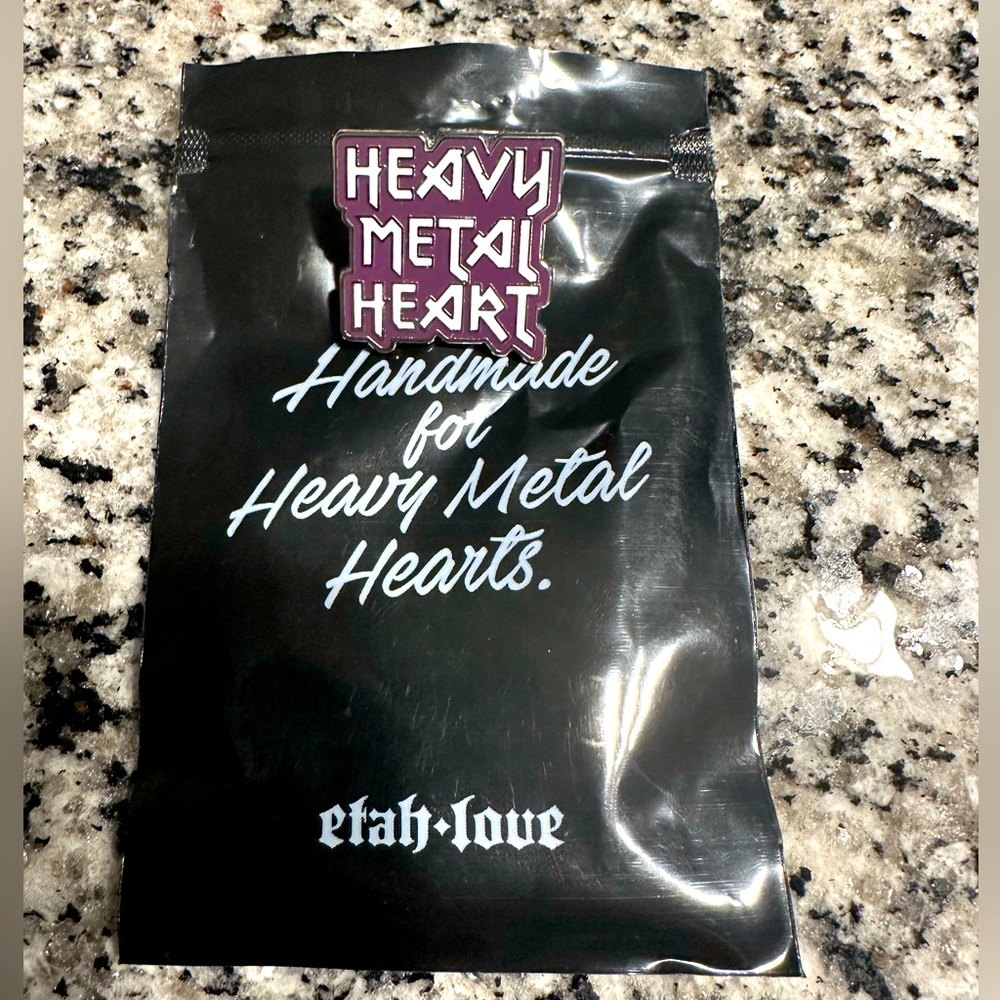 NEW Etah Love ~ “Heavy Metal Heart” Enamel Pin